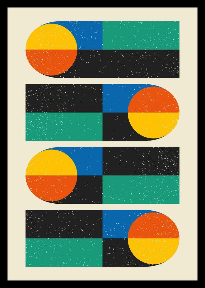 Minimal retro geometric design posters. Contemporary art wall decoration. Geometric shapes poster cover background. vector