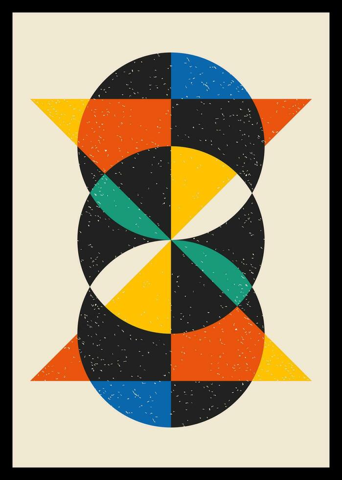 Minimal retro geometric design posters. Contemporary art wall decoration. Geometric shapes poster cover background. vector