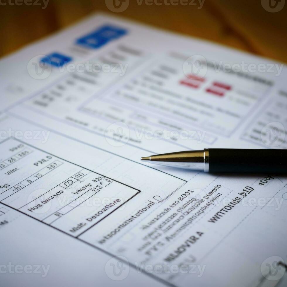 Closeup of election ballot. AI Generated photo