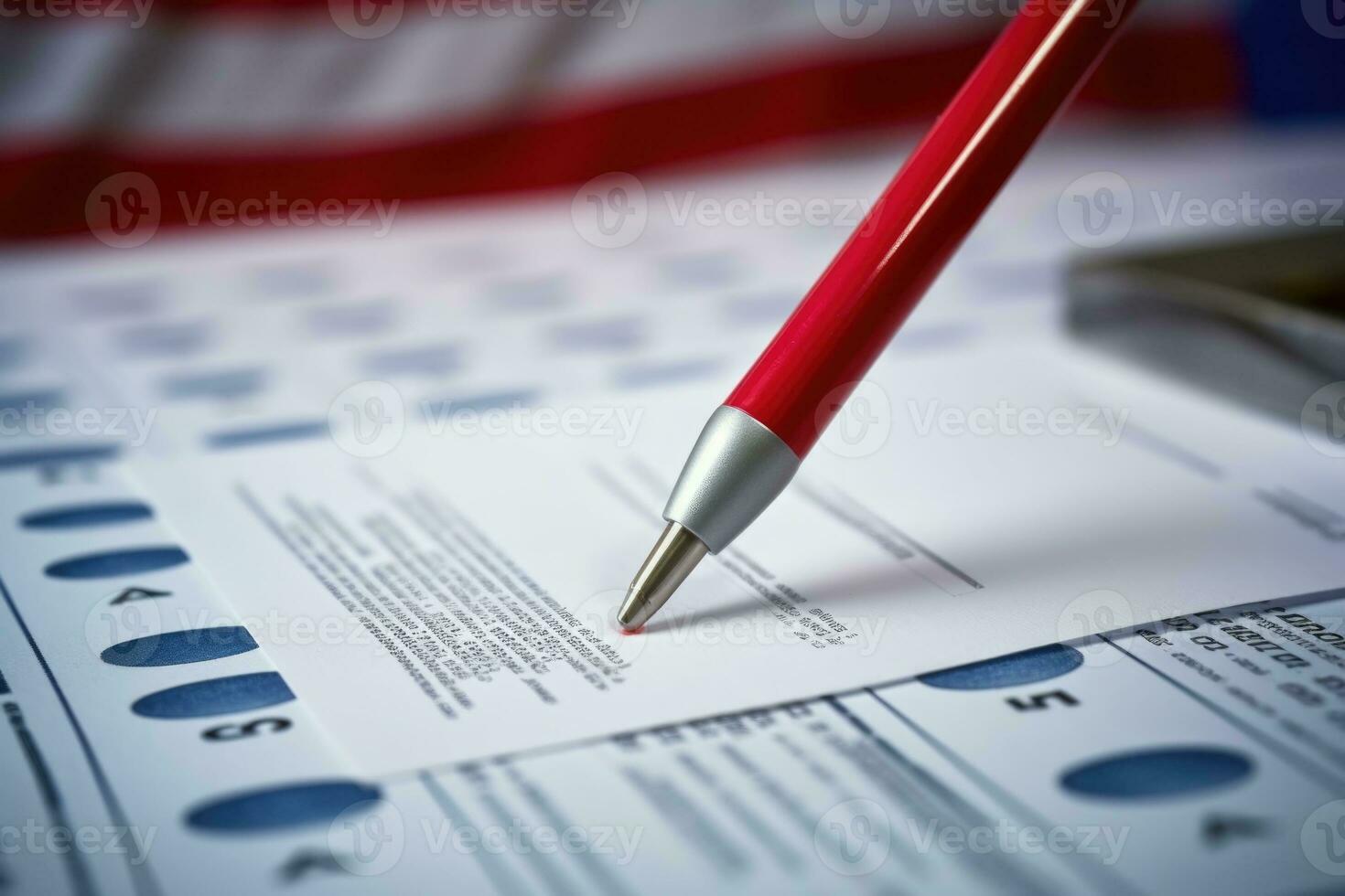 Closeup of election ballot. AI Generated photo