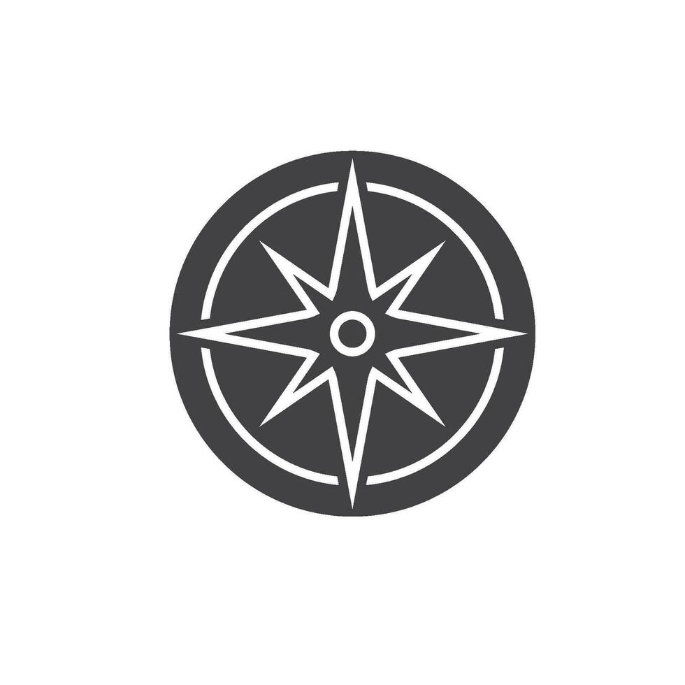 black compass line icon vector concept design template