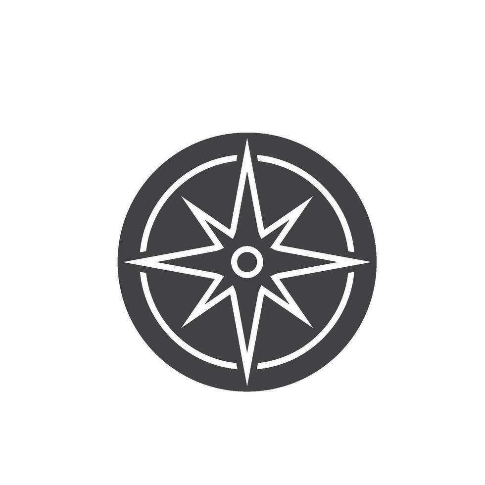 black compass line icon vector concept design template