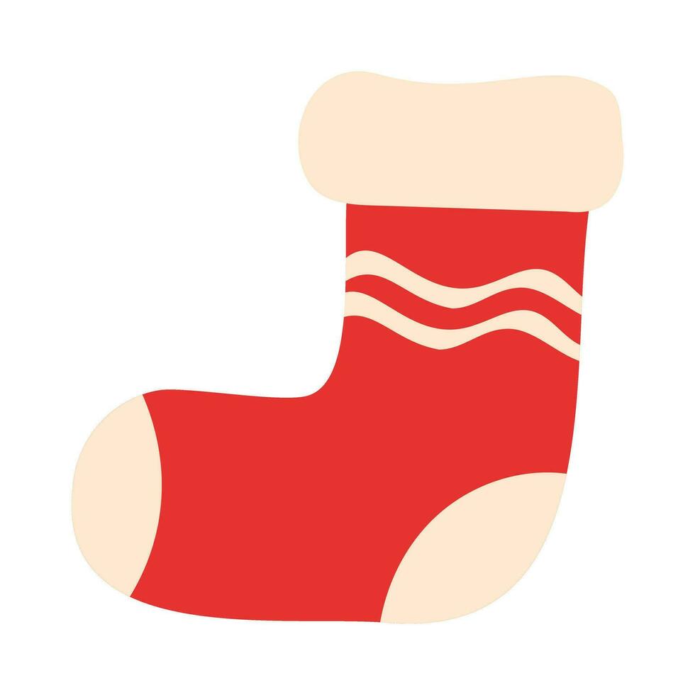 Vector flat illustration with Christmas sock