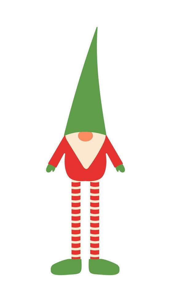 Navidad vector plano ilustración con gnomo