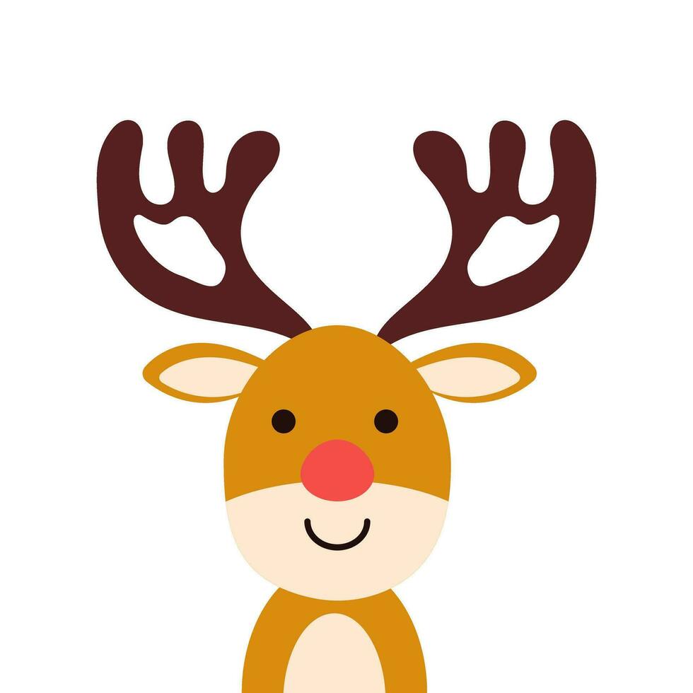 Christmas vector flat illustration with deer