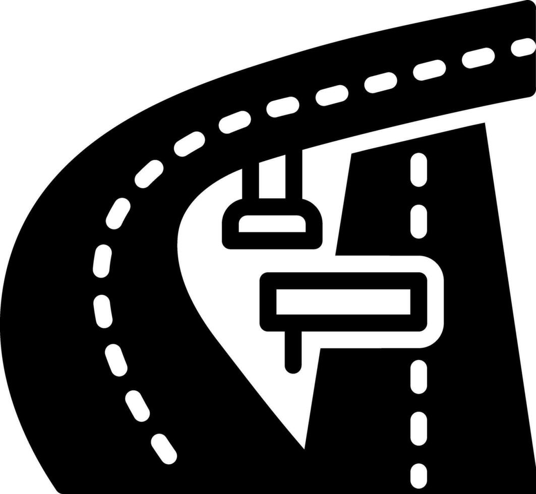 solid icon for highway vector