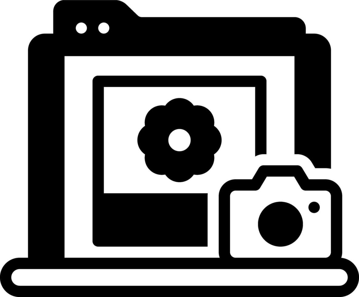 sólido icono para capturas web vector