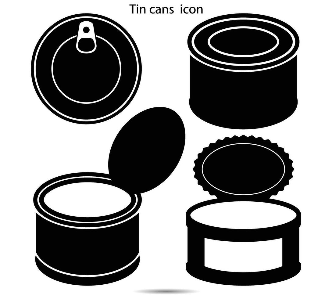 estaño latas icono vector