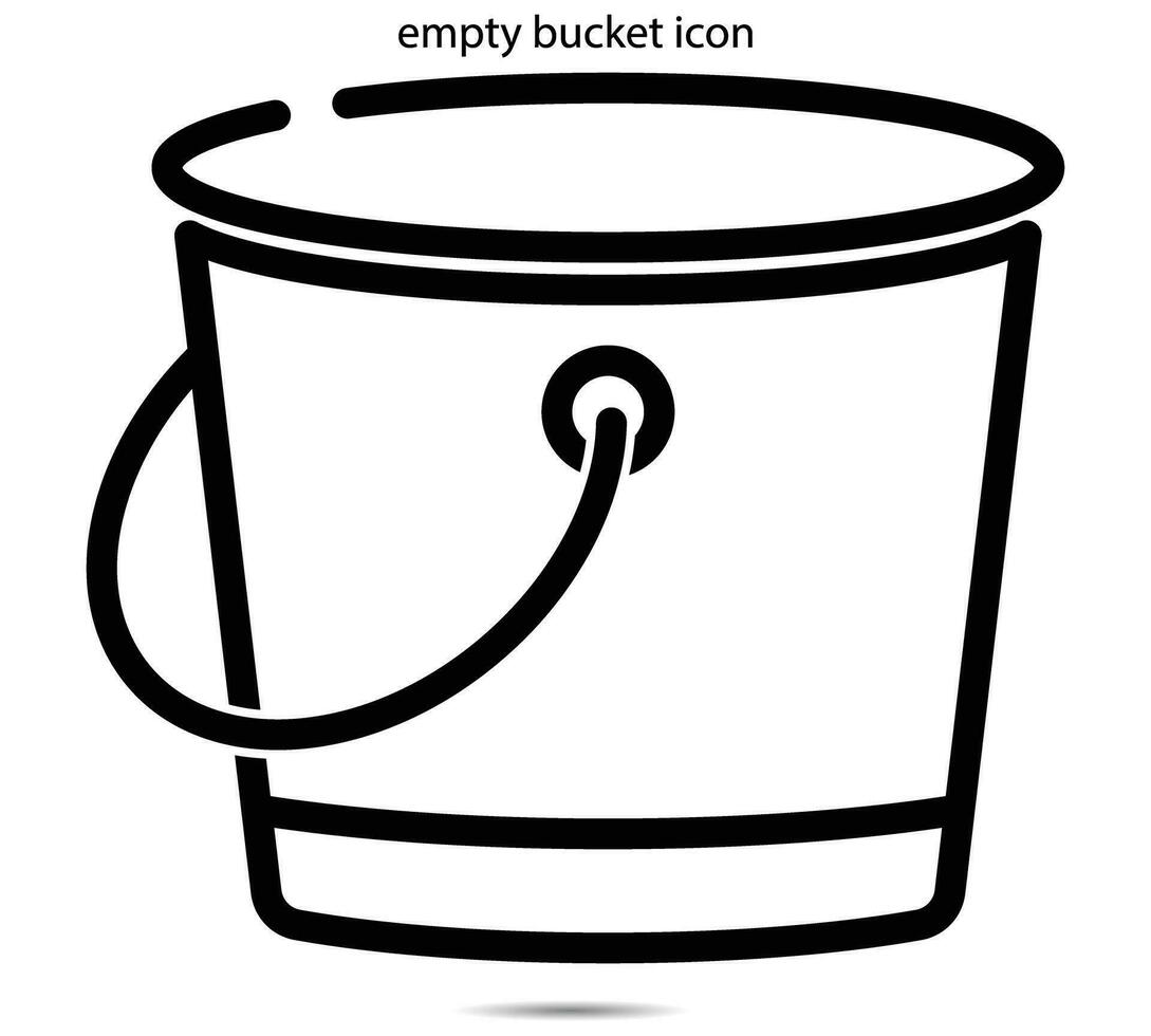 vacío Cubeta icono, vector ilustración