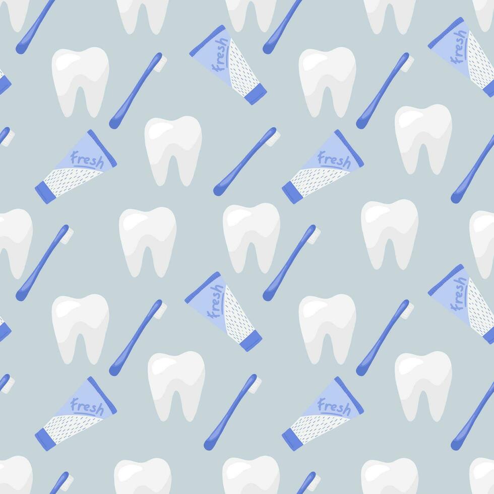 Dental tools and equipment pattern background. Vector illustration.