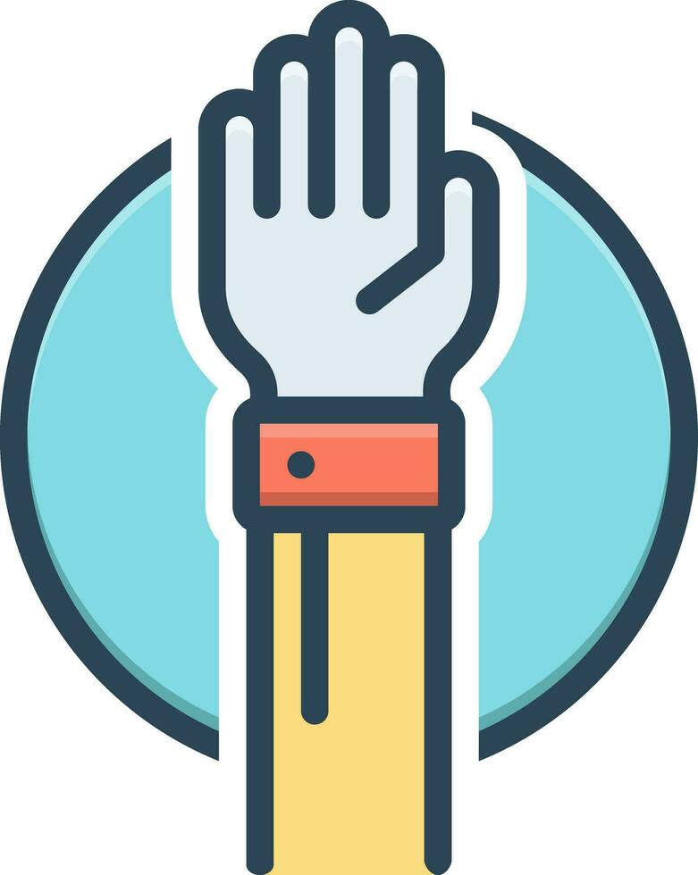 color icon for hand vector