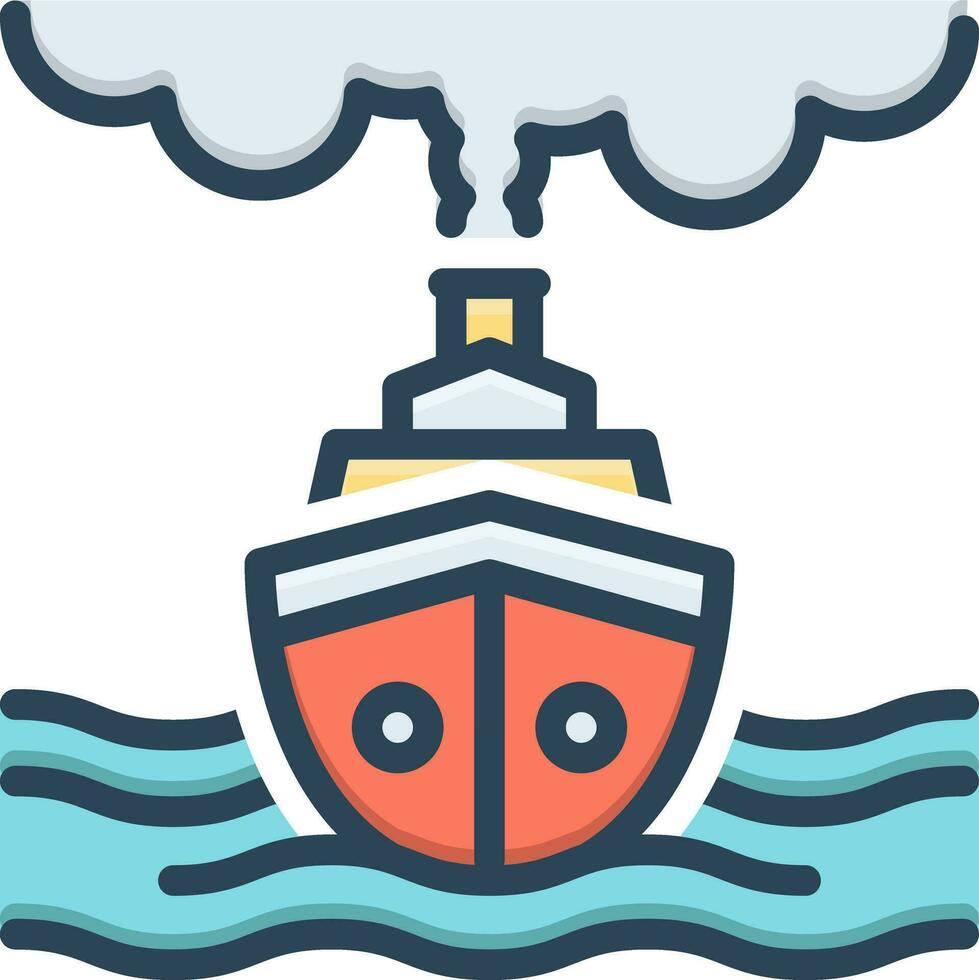 color icono para crucero vector