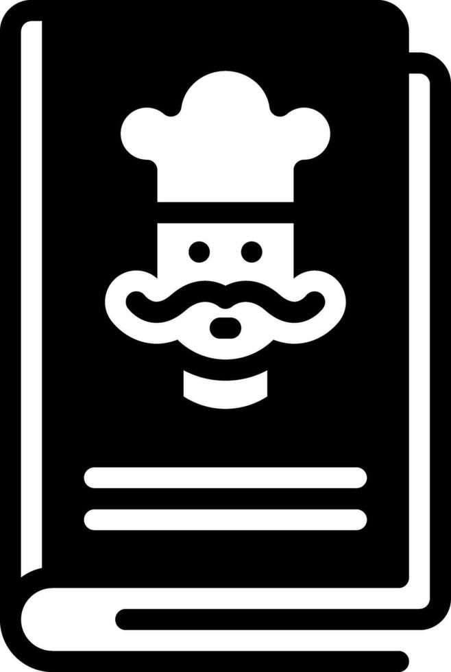 sólido icono para libro de cocina vector