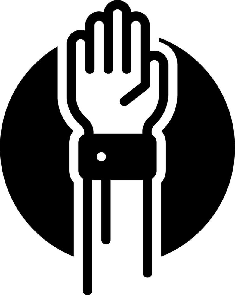 solid icon for hand vector