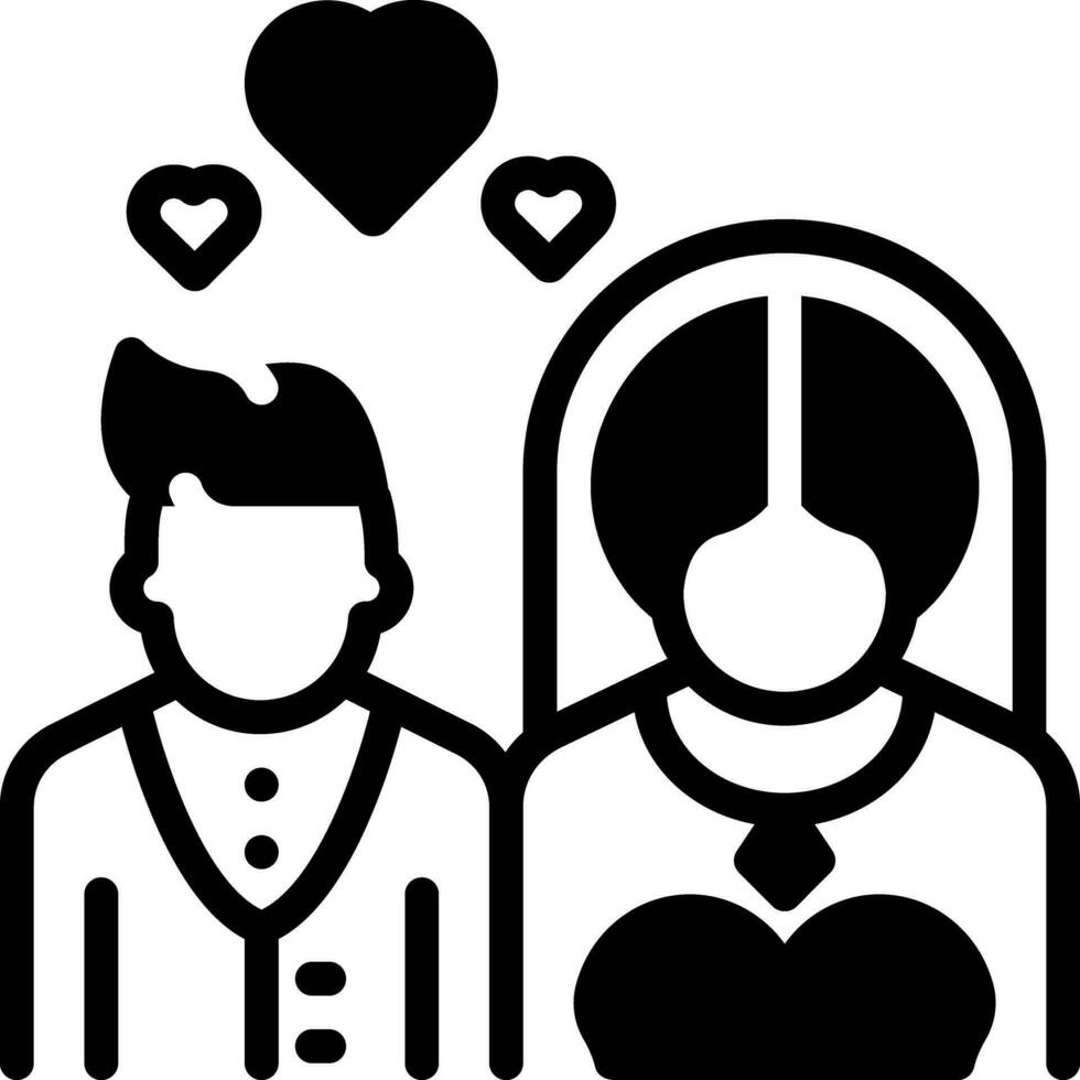 solid icon for wedding vector