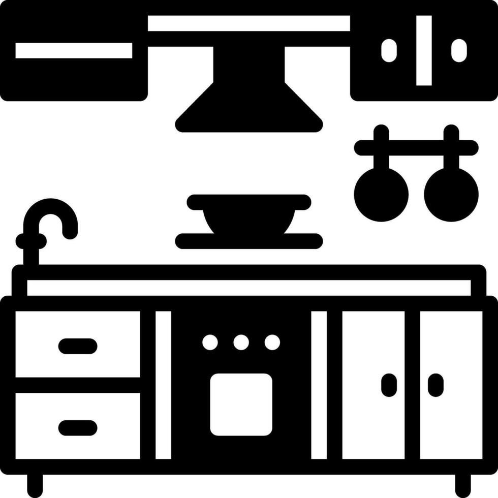 solid icon for kitchen vector