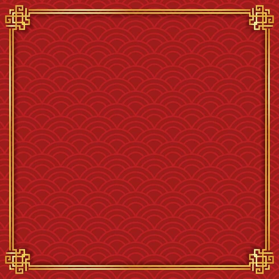 Asian Background with Chinese Frame Ornament vector