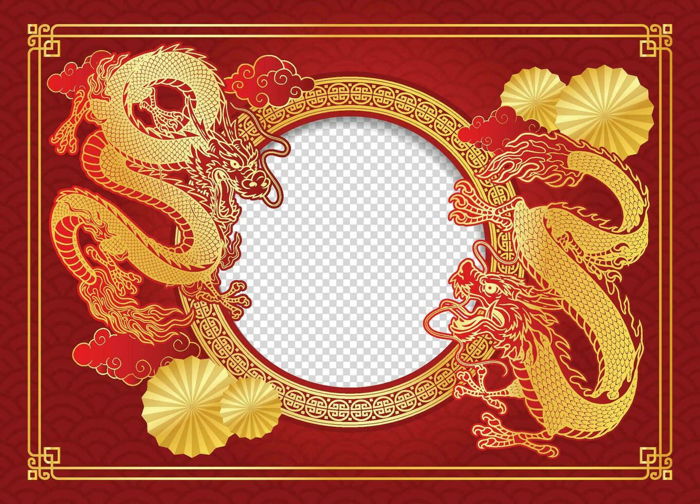 Chinese New Year Background with Blank Space, Year Of Dragon vector