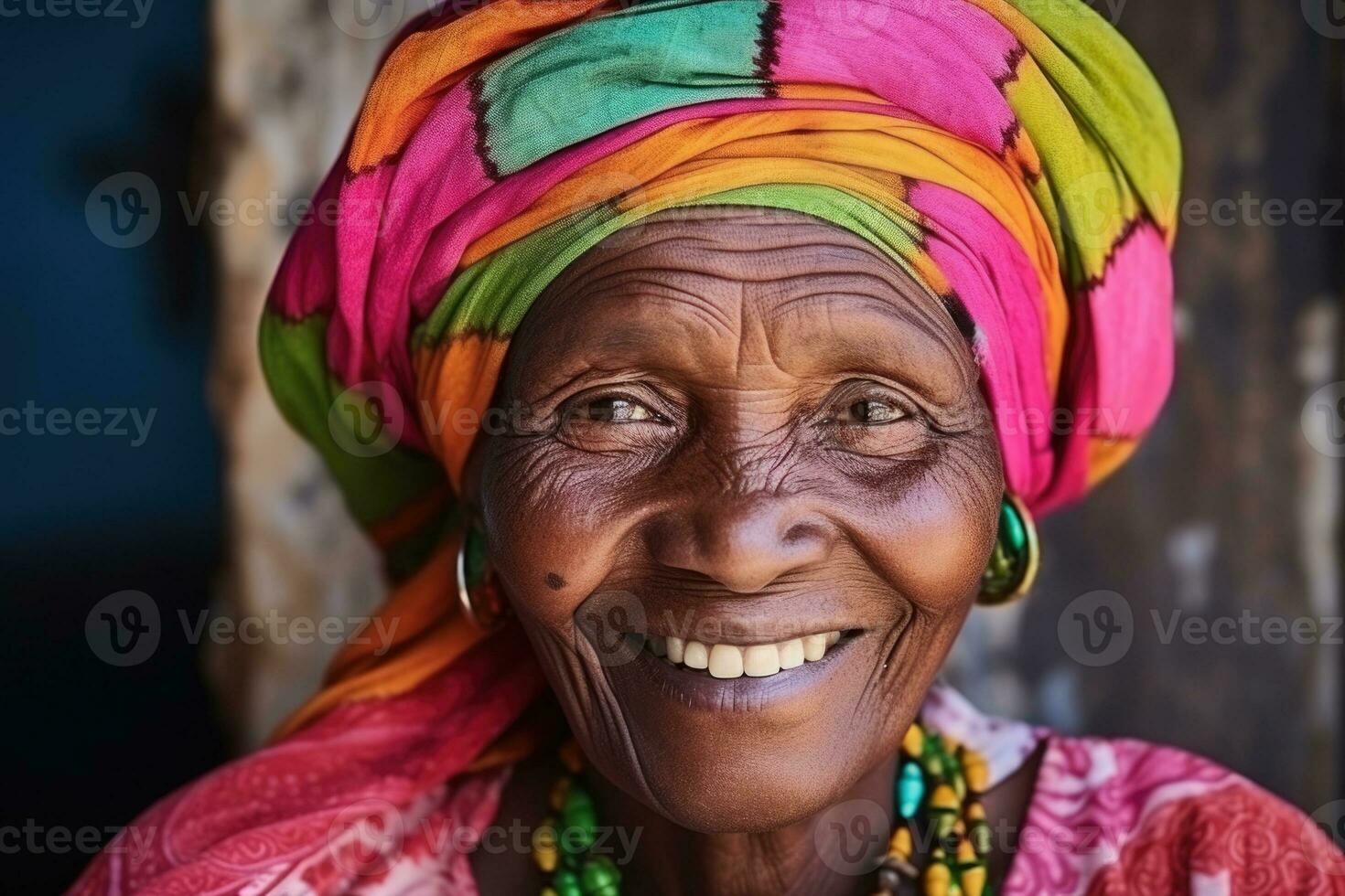 colorful portrait of african man , AI Generated photo