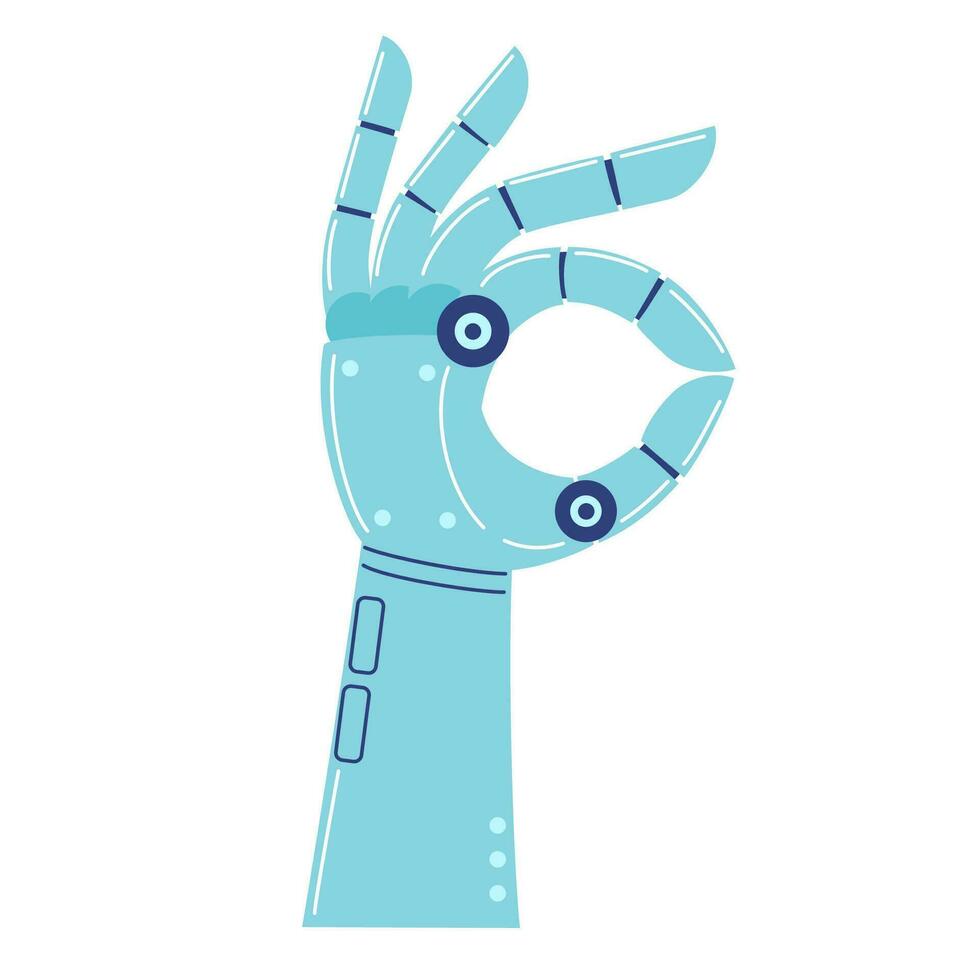 robot mano, innovación artificial tecnología cyborg droide brazo. vector ilustración.