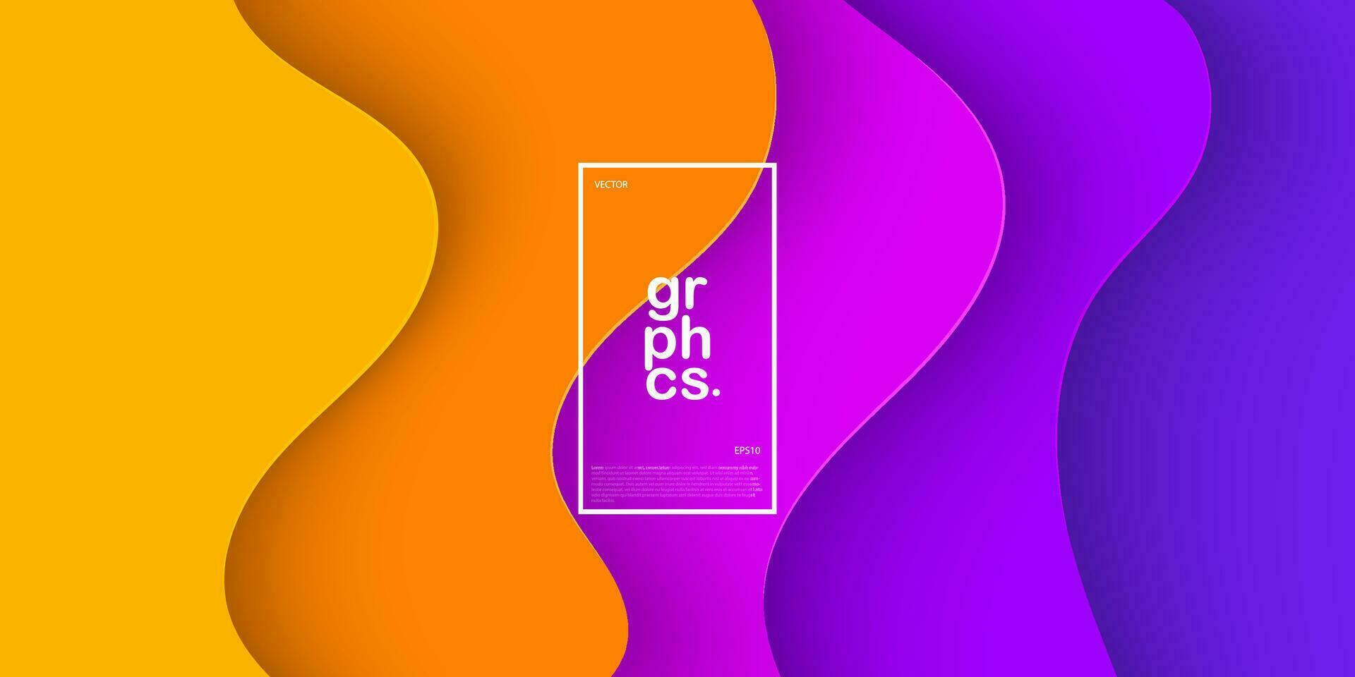 Colorful orange and purple gradient color geometric business banner design. Creative banner design with wave shapes for template. Simple and modern banner. Eps10 vector