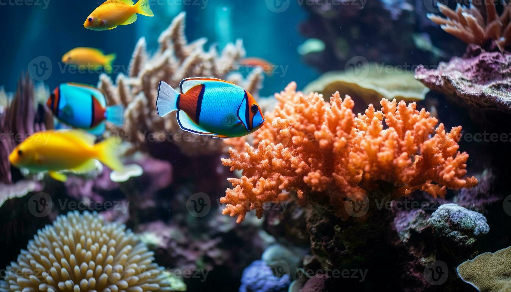 AI generated Underwater beauty fish, reef, nature, animal, water, tropical climate generated by AI photo