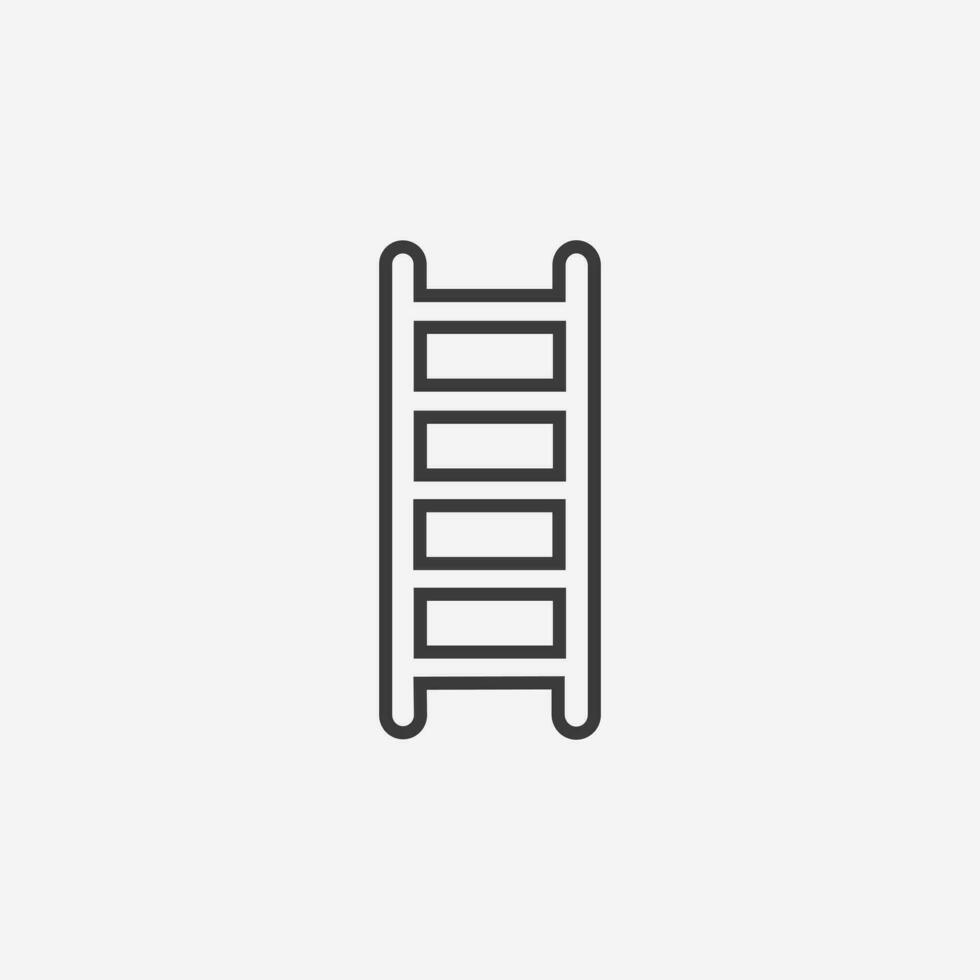 Ladder, stair, wood staircase icon vector isolated