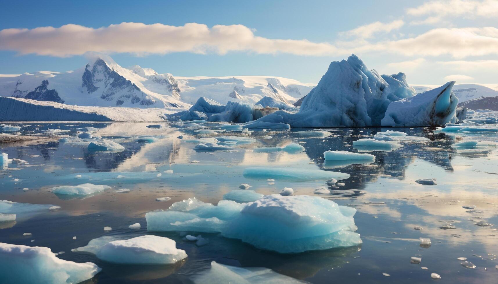 AI generated Abstract blue ice crystal reflects nature frozen freshness generated by AI photo