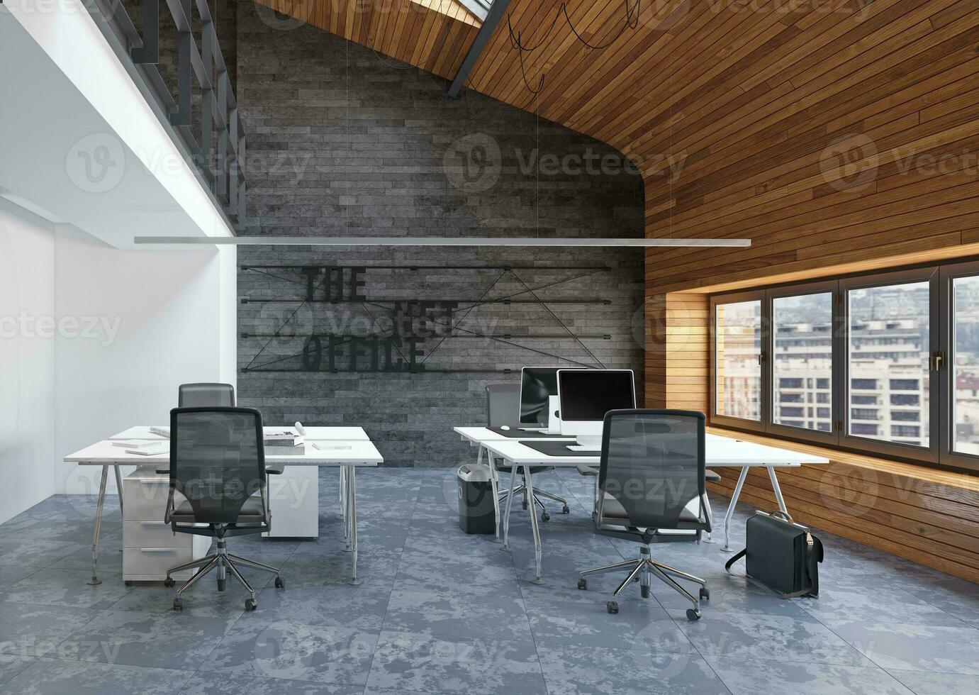 modern loft office interior photo