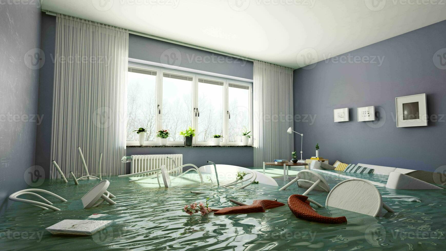 Flooding living interior photo