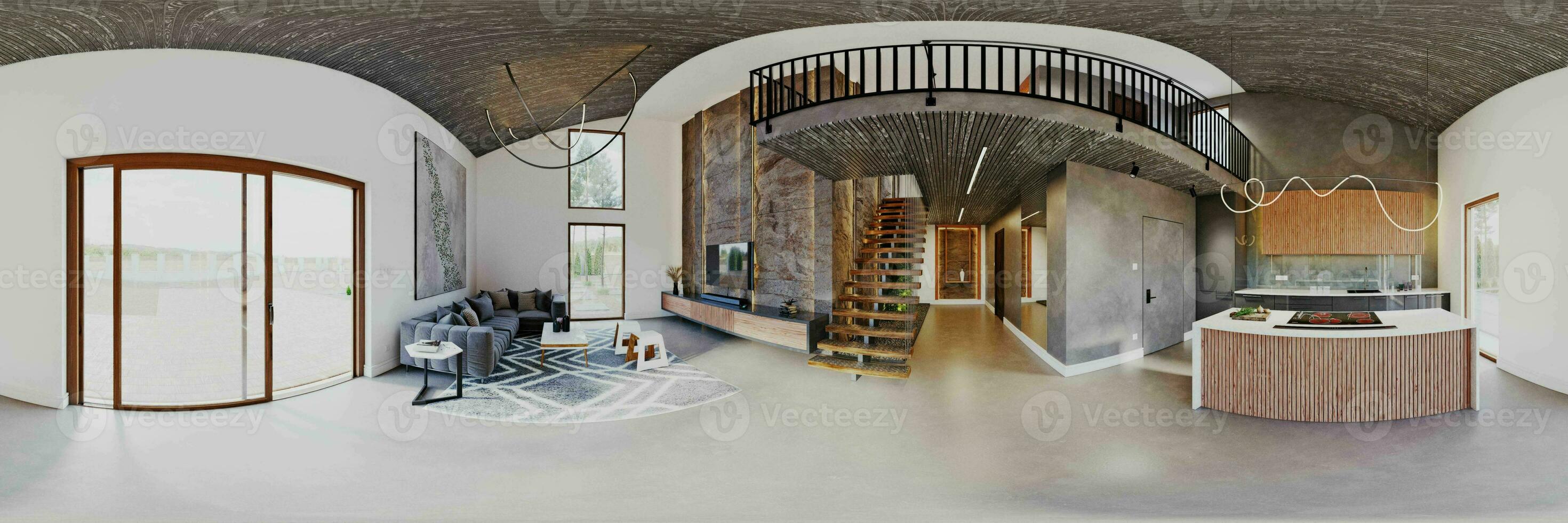 360 panorama of the living interior. photo