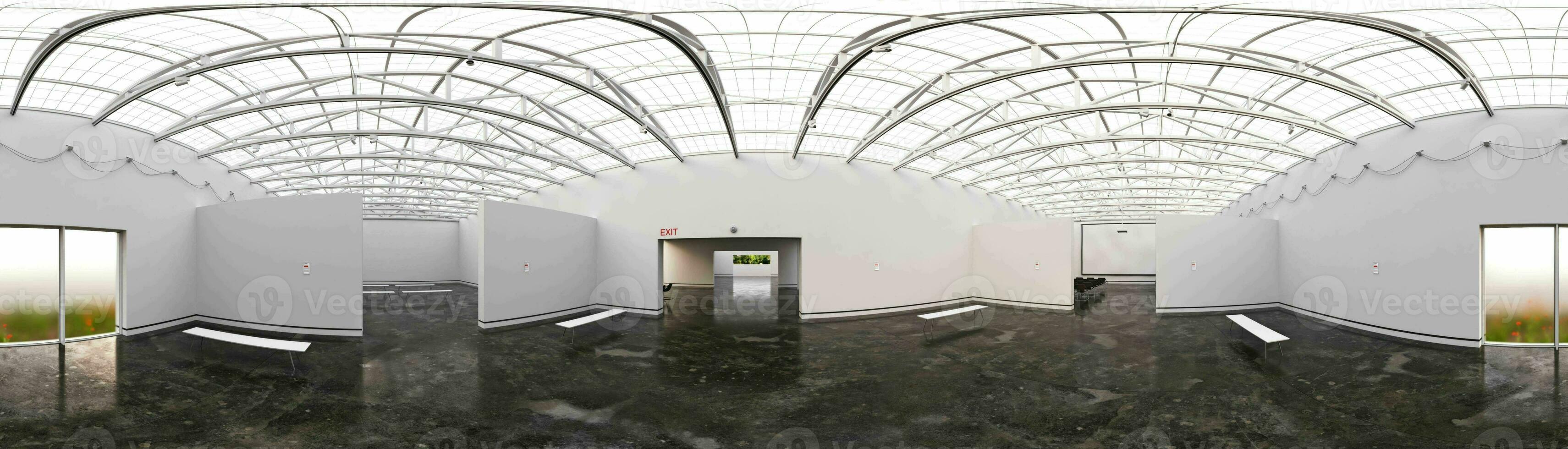 360 panoramic render of the exhibition space. photo