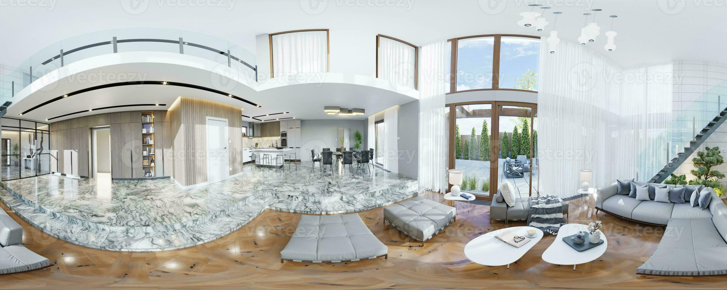 360 panorama of the living interior. photo