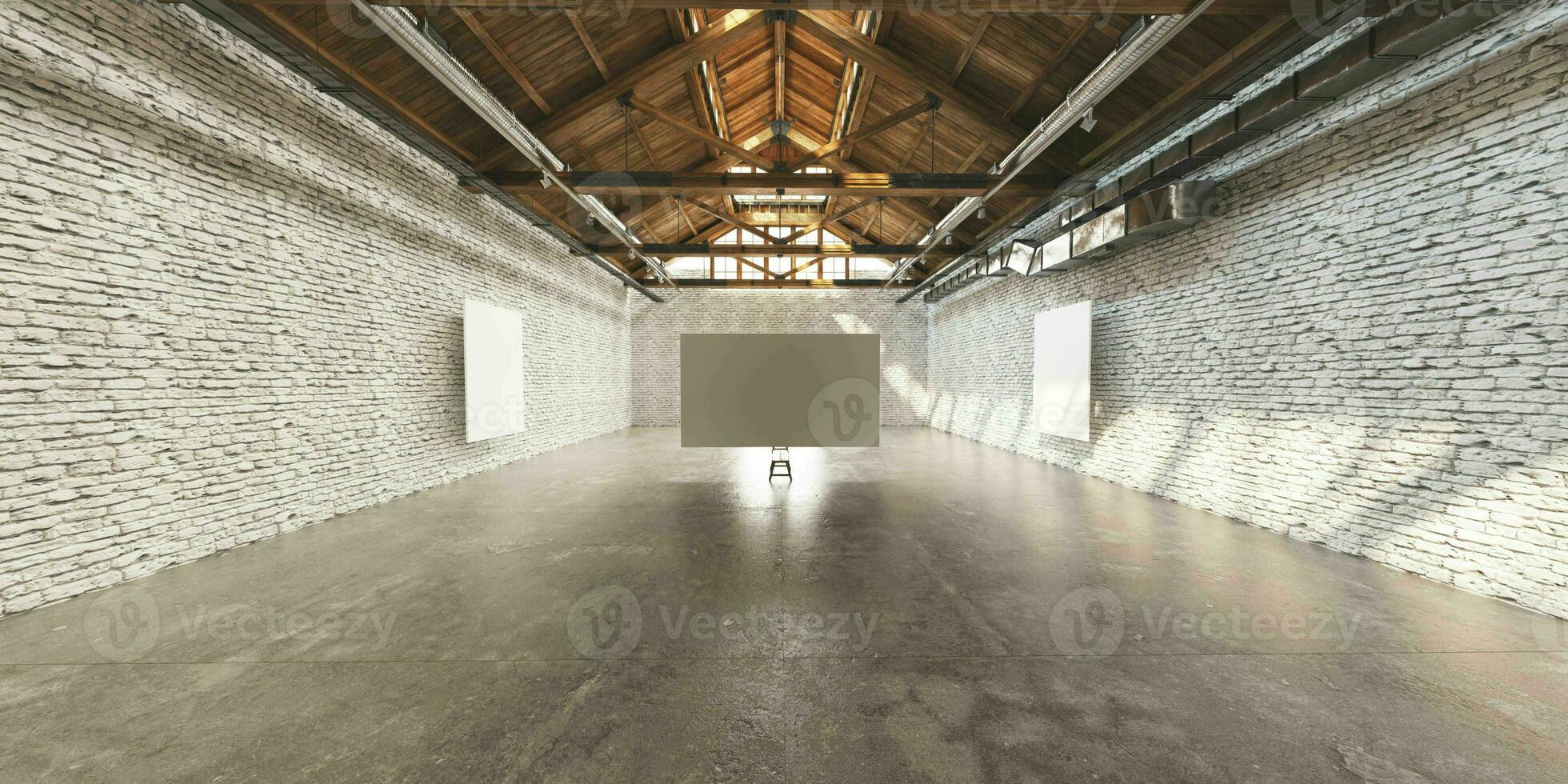 360 open space interior white design. photo