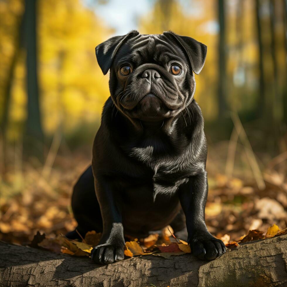 AI generated black giant pug photo