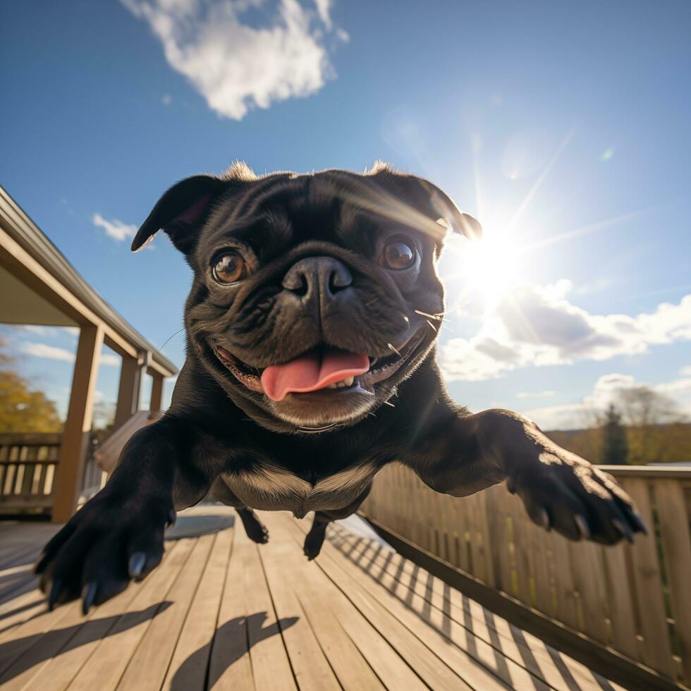 ai generado un volador negro gigante doguillo foto