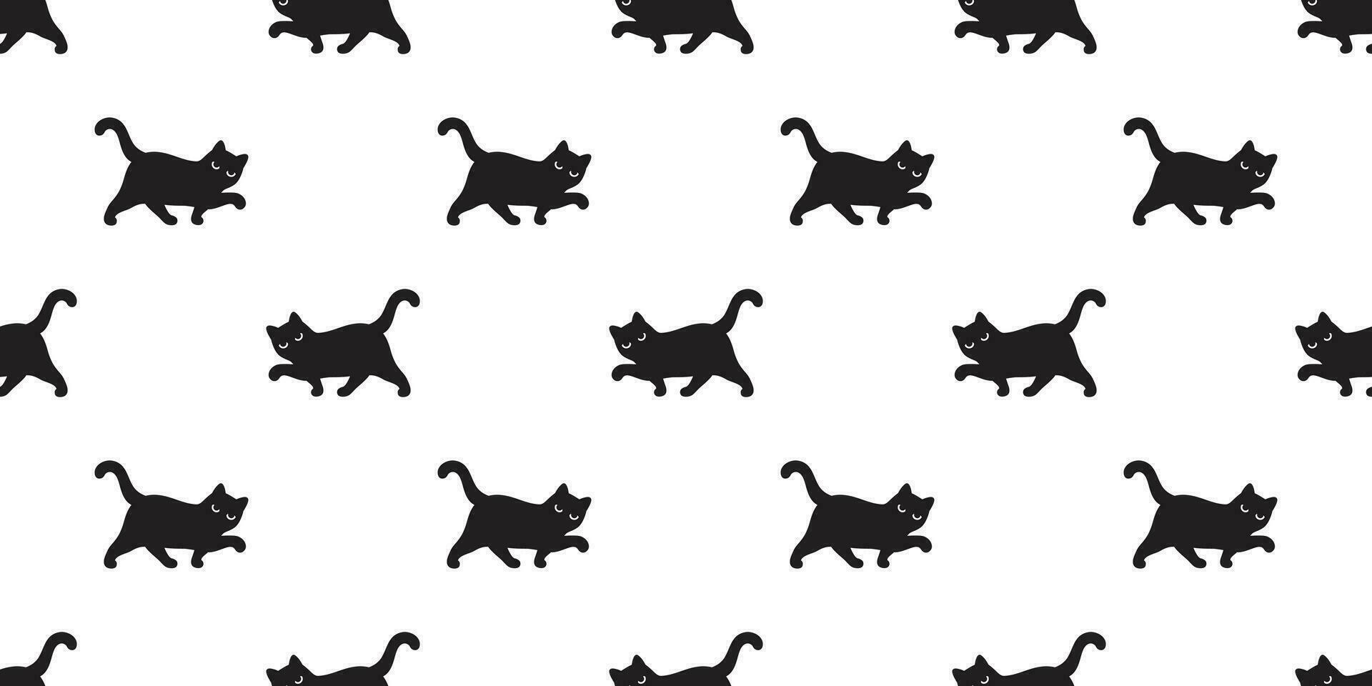 cat seamless pattern kitten vector Halloween walking scarf isolated repeat background tile wallpaper cartoon illustration doodle design