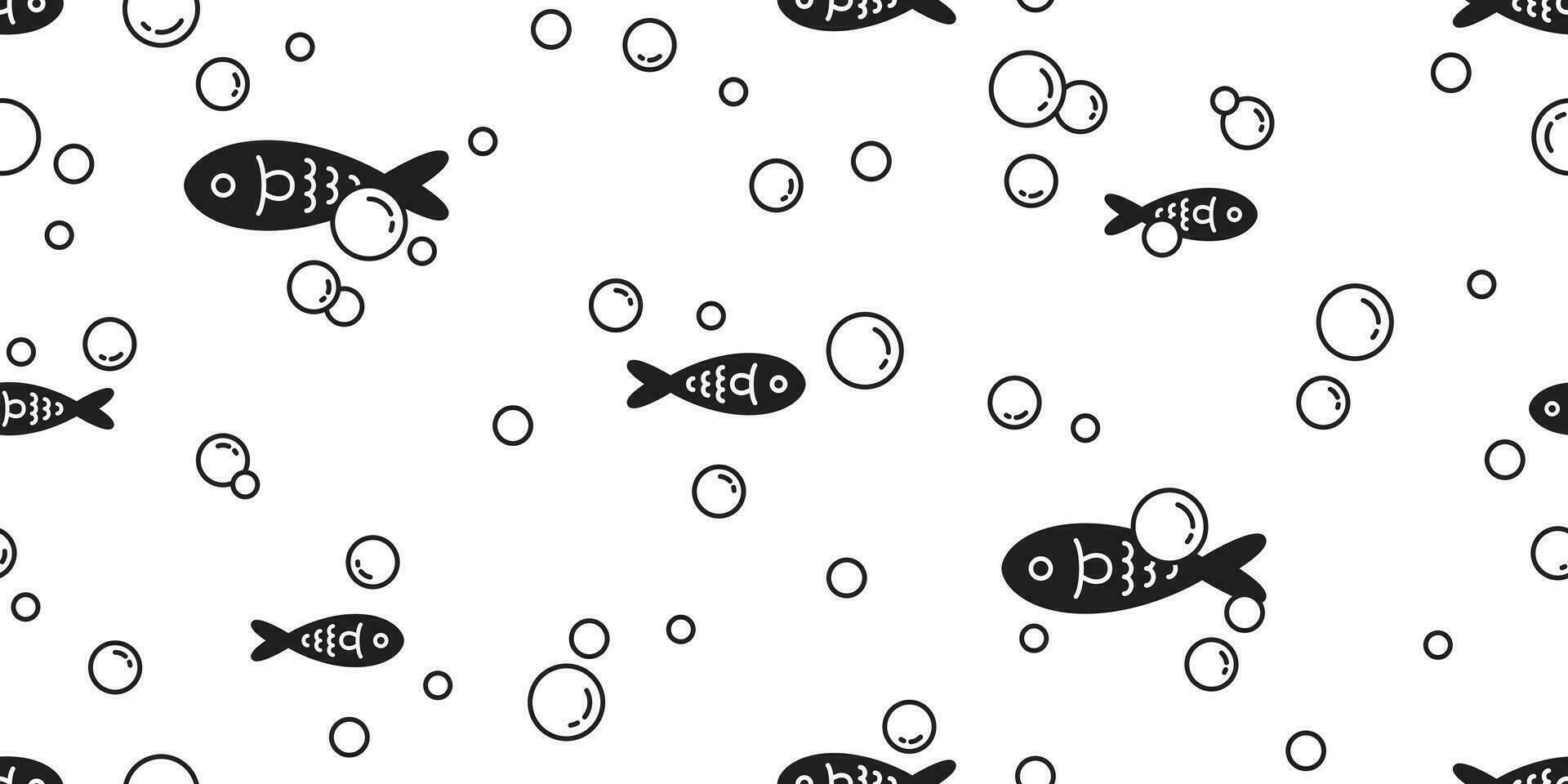 fish seamless pattern vector shark dolphin salmon tuna bubble scarf isolated cartoon tile background repeat wallpaper illustration design