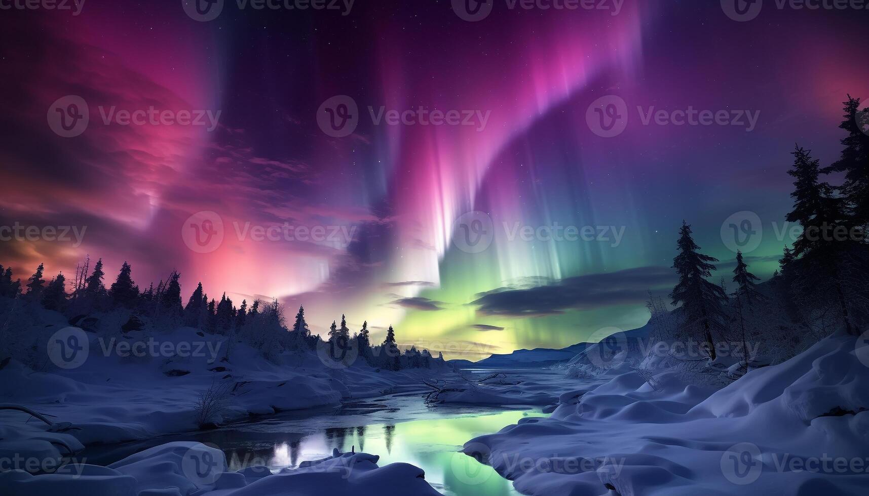 AI generated Majestic mountain range illuminated by starry night, tranquil scene generated by AI photo