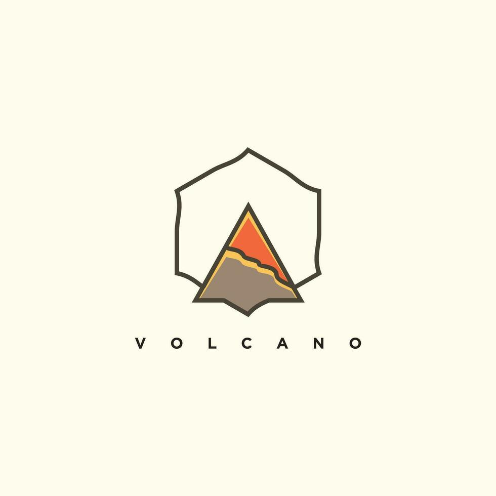 volcán logo diseño con único ilustración vector