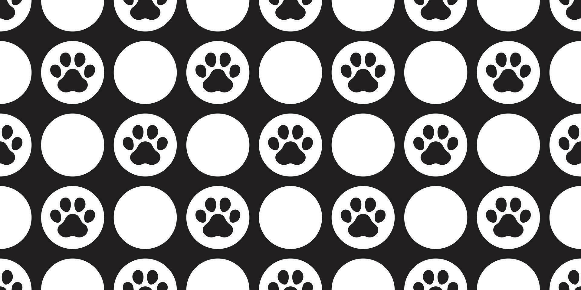 dog paw seamless pattern footprint vector polka dot french bulldog cartoon scarf isolated repeat wallpaper tile background illustration doodle black design