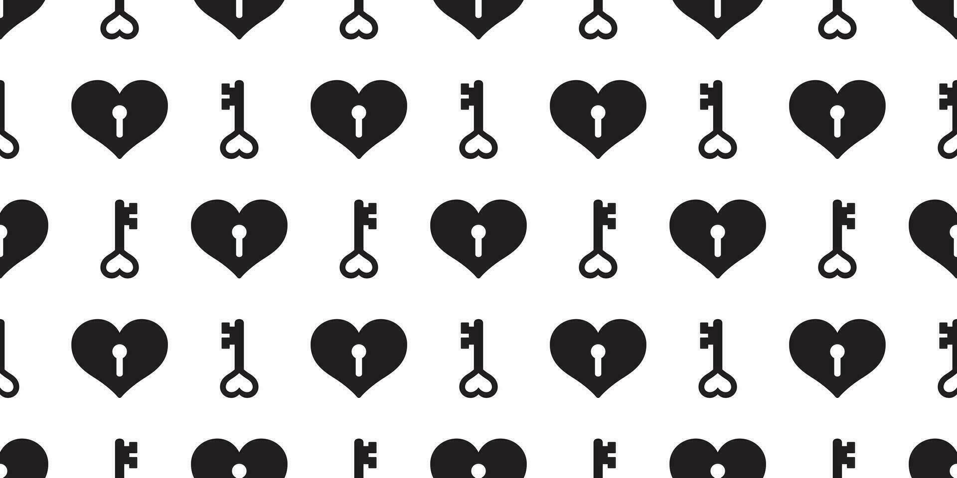 heart seamless pattern valentine vector key cartoon scarf isolated tile background repeat wallpaper doodle illustration design