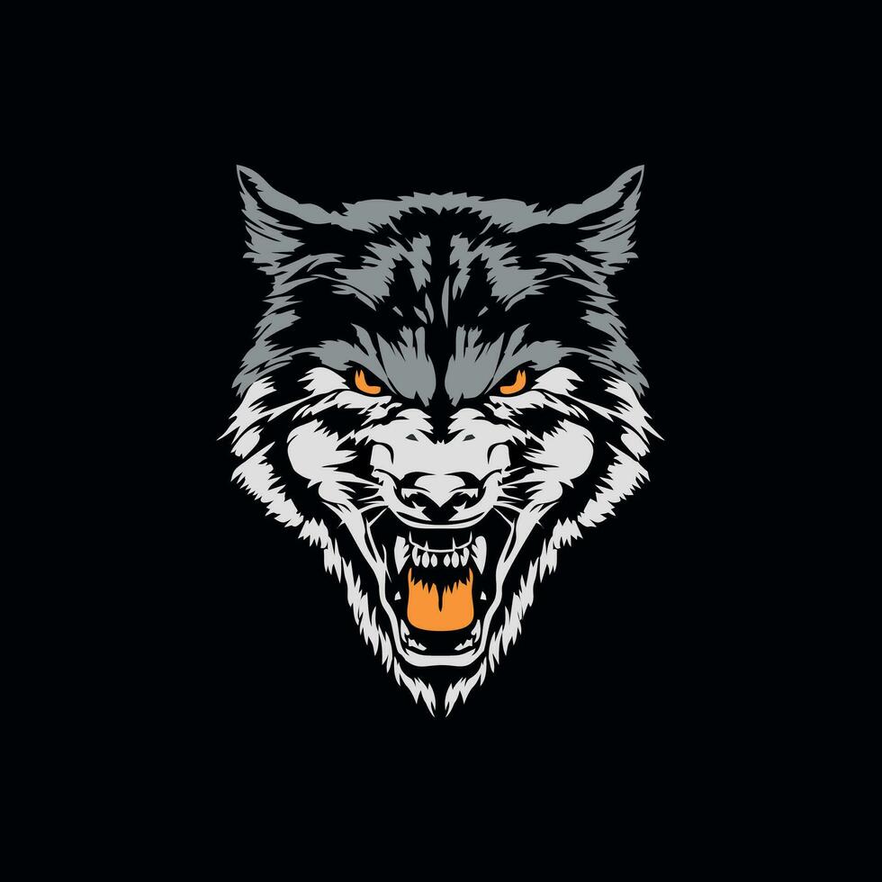 vector de diseño de logotipo de cabeza de lobo