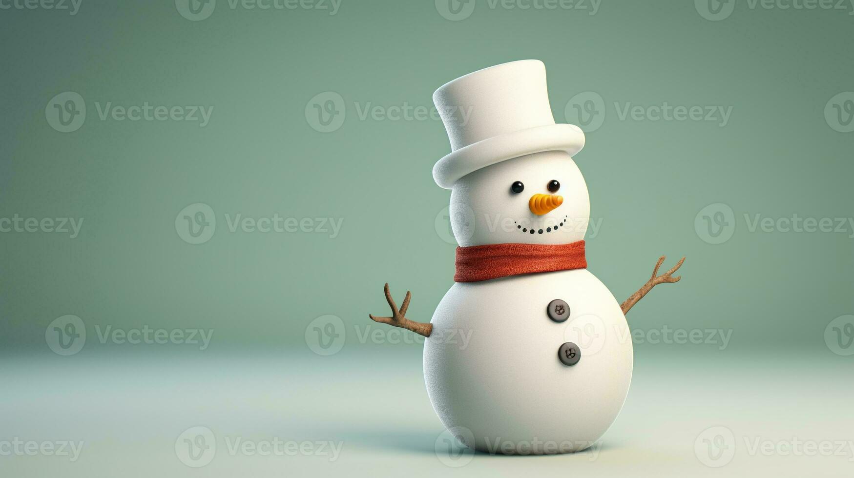 AI generated Snowman Isolated on the Minimalist Background photo