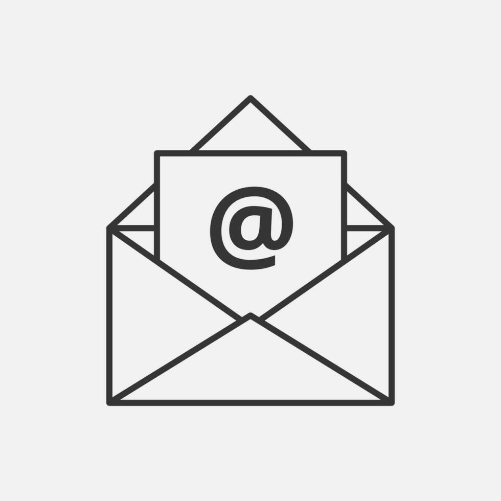 Mail envelope line icon. Email message, mailbox e-mail business concept. Subscribe to newsletter concept. Vector