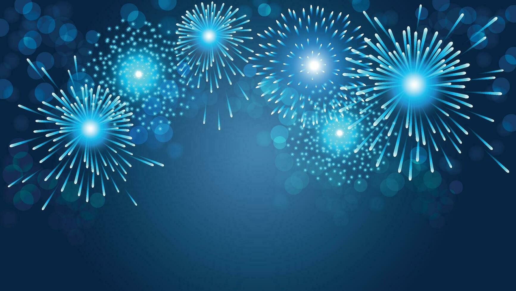 Fuegos artificiales en azul antecedentes para Navidad y contento nuevo año vector