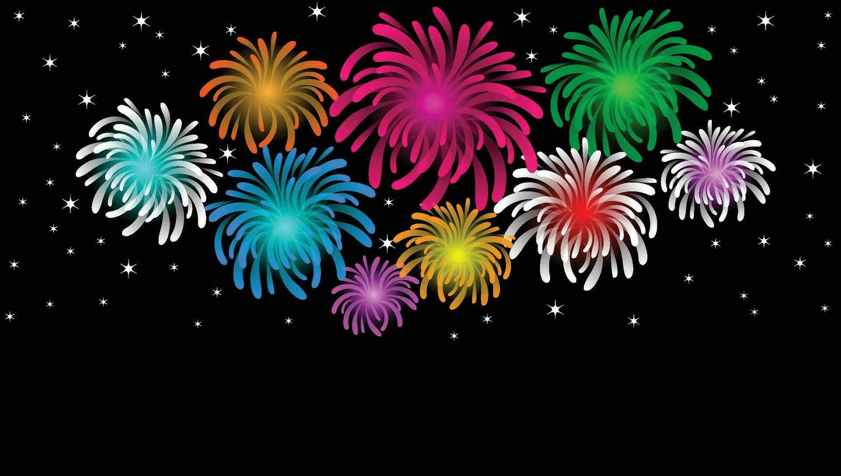 Colorful firework  for  Christmas party and Happy New Year celebration vector