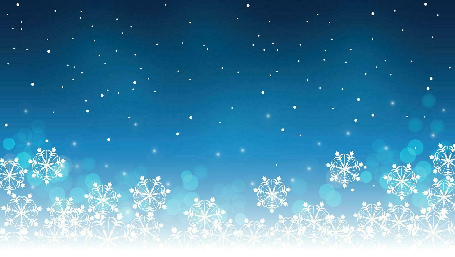 Snowflakes on Blue background for Christmas and Happy New Year celebration vector