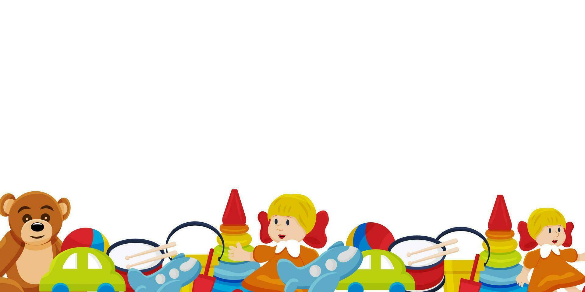 Frame children's toys. Space for text. vector illustrations.