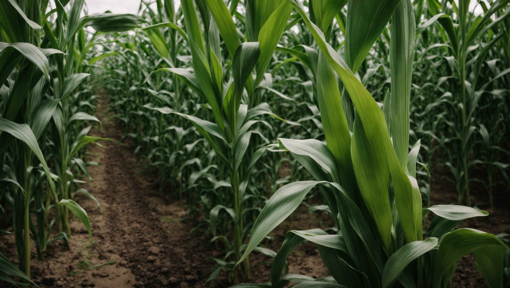 AI generated Corn Plantation, Corn Field, Maize, Closeup photo